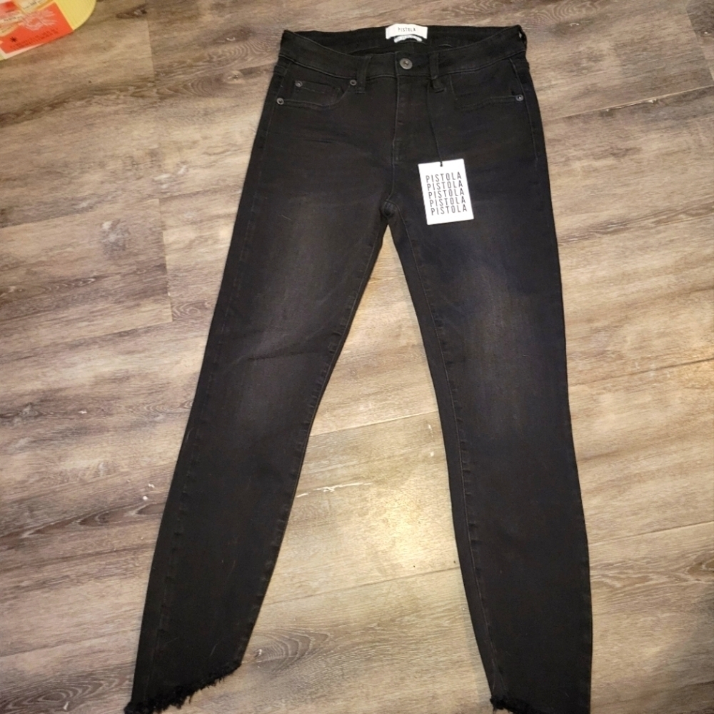Pistola Audrey Mid Rise Skinny jet set‎ black Jeans Womens size 27